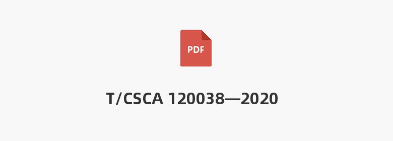 T/CSCA 120038—2020